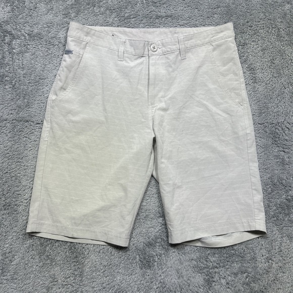 COLUMBIA PFG Slack Tide Shorts Men's Size 30x10 Gray Striped Fishing *SPOTS - Picture 1 of 14